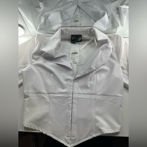 White long sleeve formal corset top